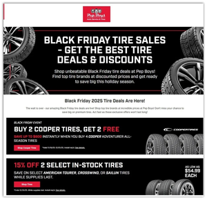 Pep Boys Auto 2025 Black Friday Ad